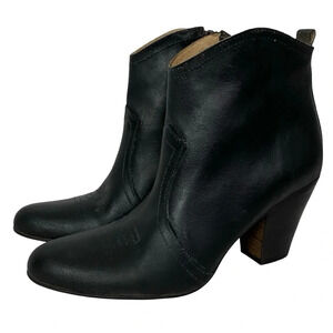 Firth Black Booties Boots Womens 7 Leather Ankle Heeled Boots Shoes Boho Country